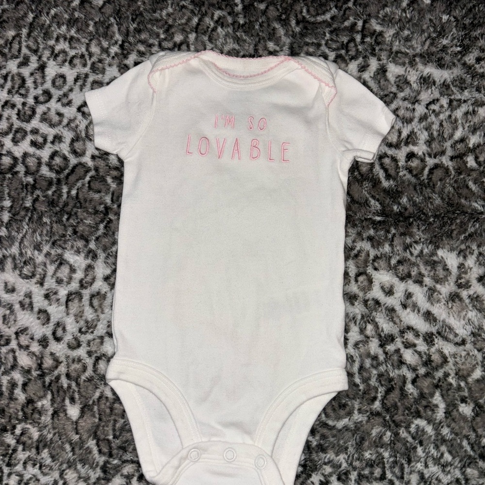 Lovable White Baby Onesie